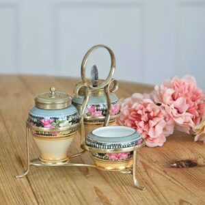 Set di condimento d’epoca Crown Devon Fieldings in porcellana inglese